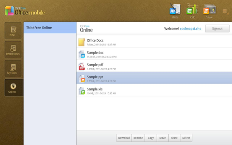 Thinkfree Office - Скриншот 2 Thinkfree Office - Скриншот 2